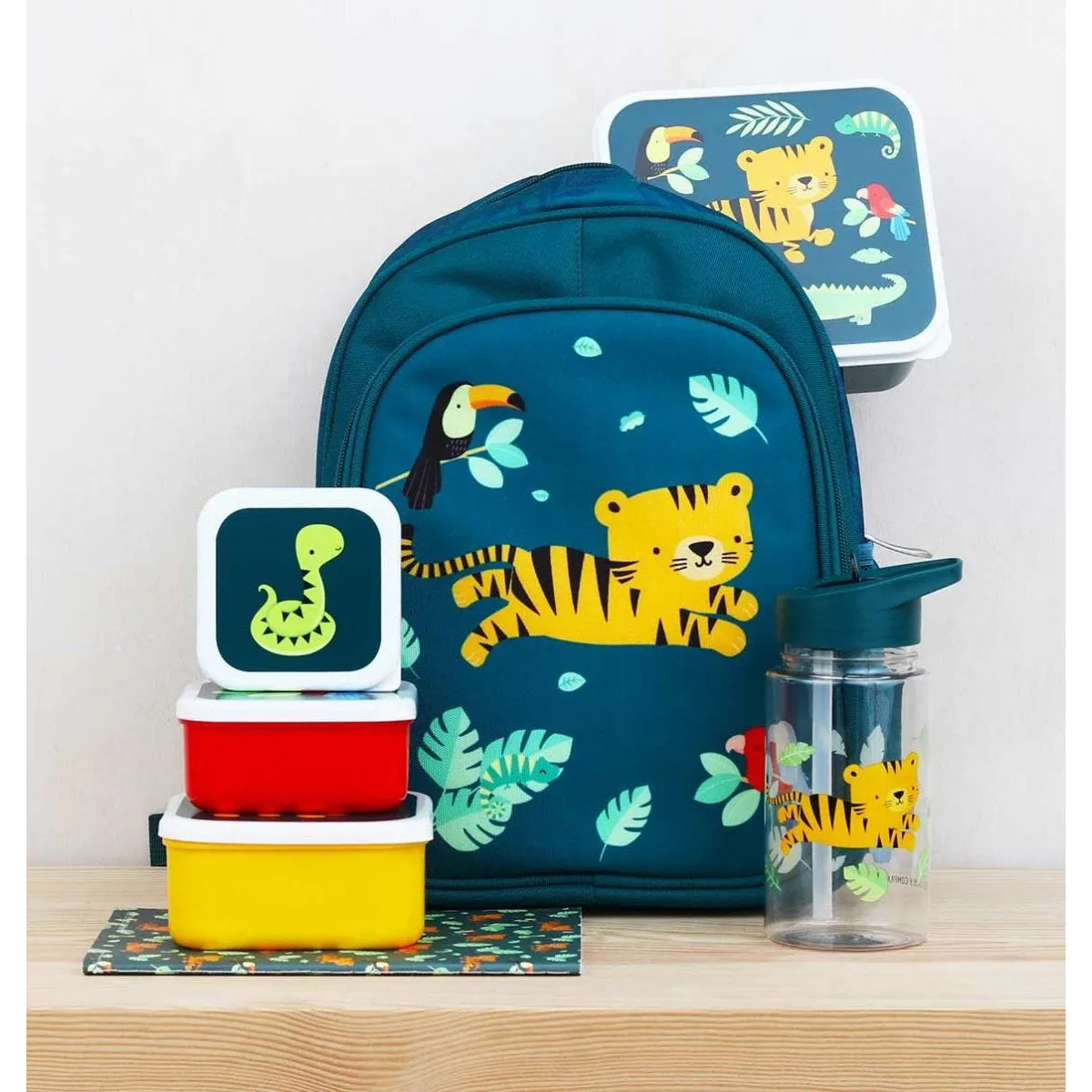 A Little Lovely Company Lunch & Snack Box Set Jungle Tiger