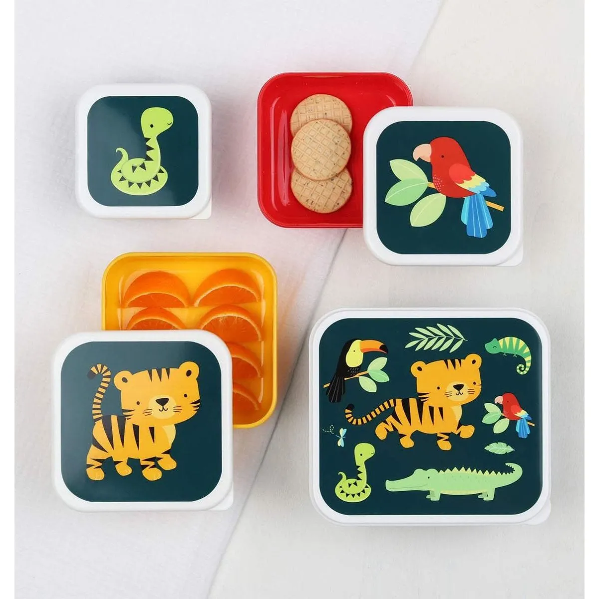 A Little Lovely Company Lunch & Snack Box Set Jungle Tiger
