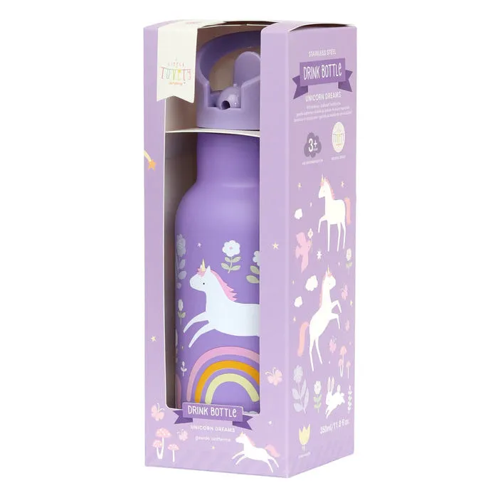 A Little Lovely Company Stainless Steel Drink Bottle: Unicorn Dreams