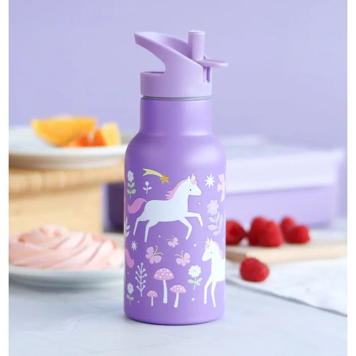 A Little Lovely Company Stainless Steel Drink Bottle: Unicorn Dreams
