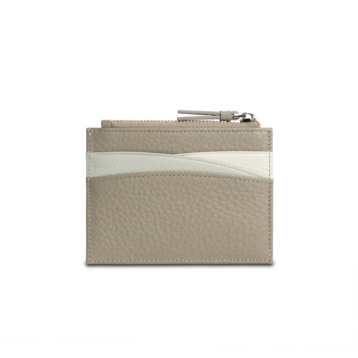 Amber Top Zip Leather Card Holder