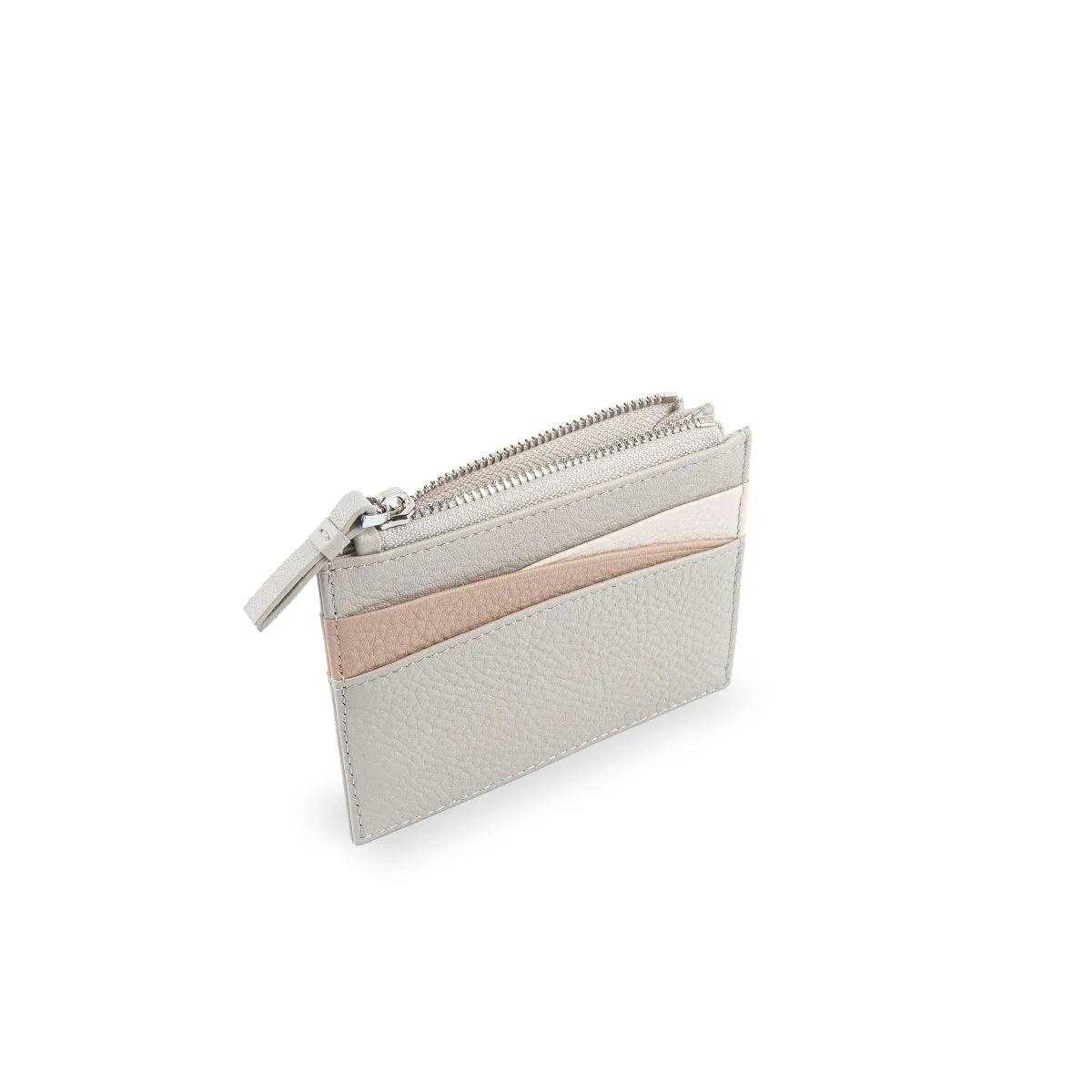Amber Top Zip Leather Card Holder