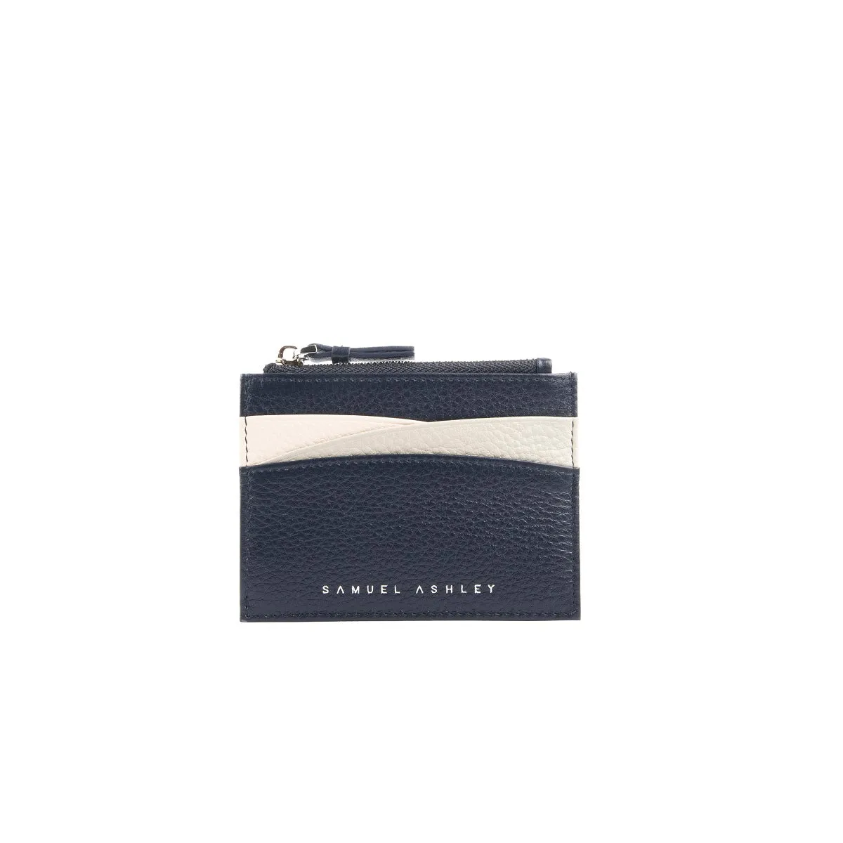 Amber Top Zip Leather Card Holder