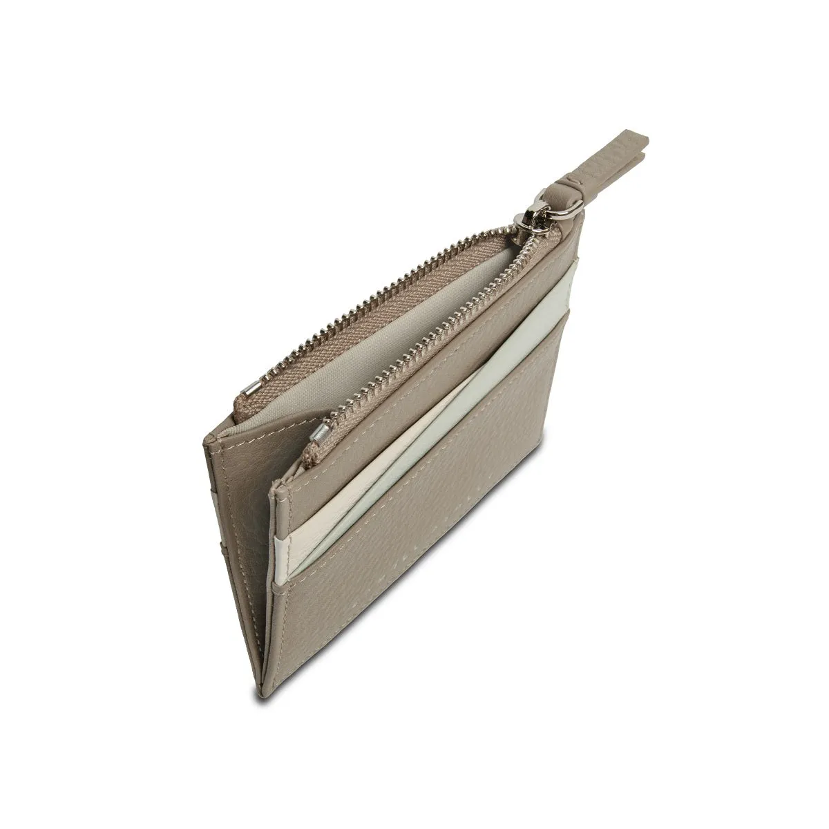 Amber Top Zip Leather Card Holder