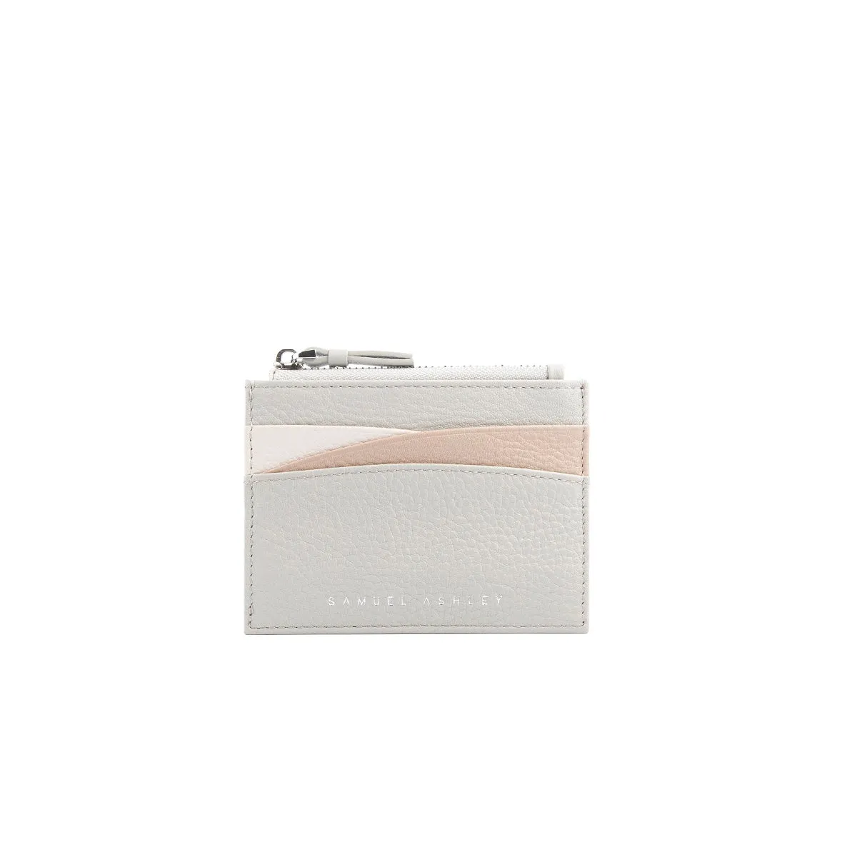 Amber Top Zip Leather Card Holder