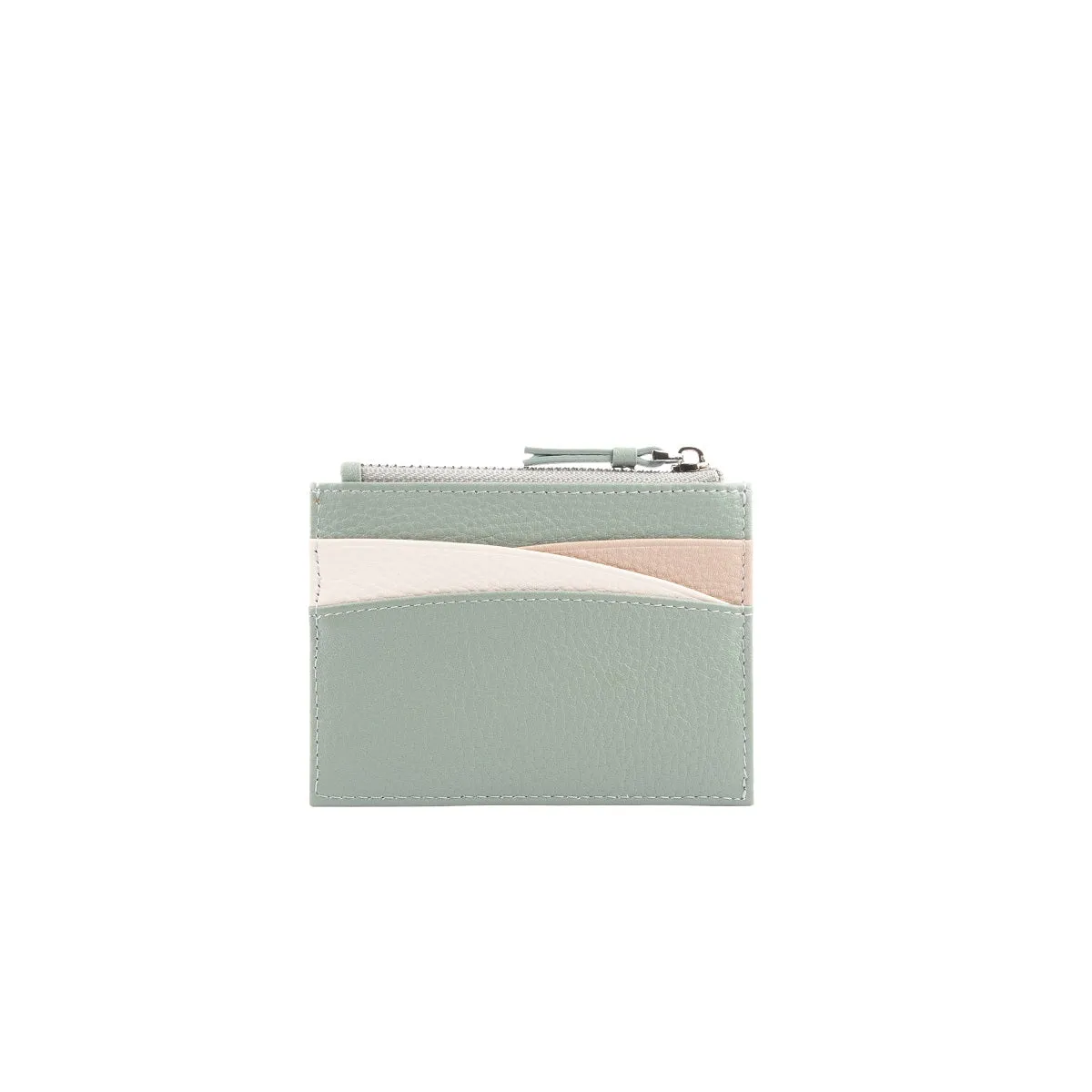 Amber Top Zip Leather Card Holder