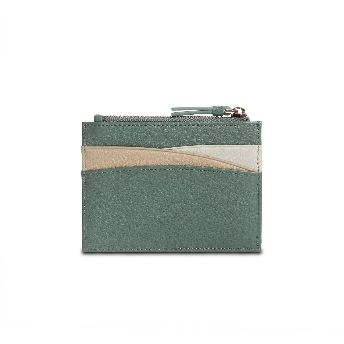 Amber Top Zip Leather Card Holder