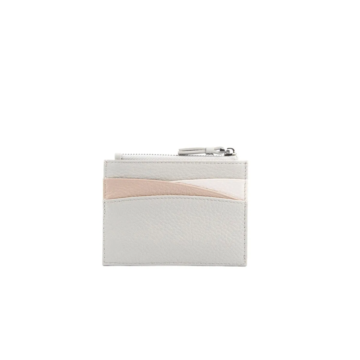 Amber Top Zip Leather Card Holder