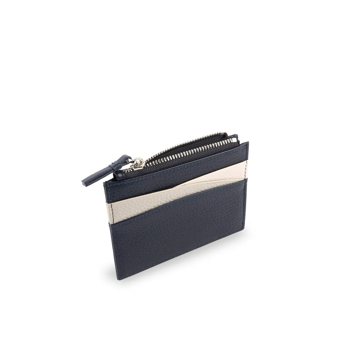 Amber Top Zip Leather Card Holder