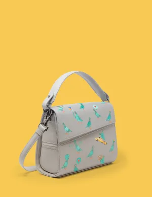 Anastasio Mini Crossbody Handbag Moonwalk Gray Leather - Pigeonista Embroidery