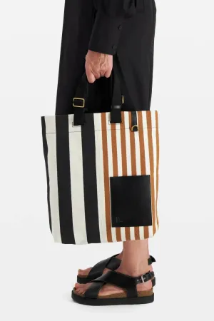 Bag Sac Street Strap Bicolor Stripes Black Ma17bic01 Black-Noir
