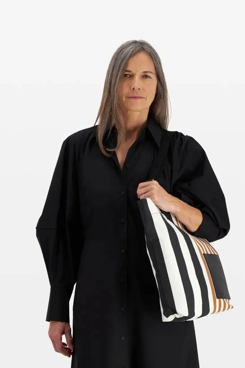 Bag Sac Street Strap Bicolor Stripes Black Ma17bic01 Black-Noir
