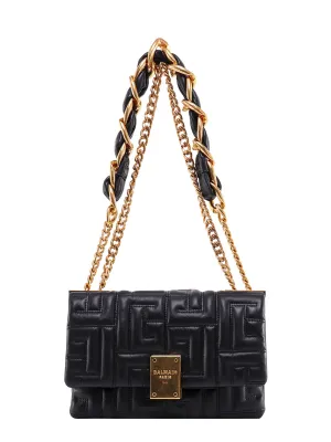 Balmain Logo Plaque Quilted Crossbody Bag