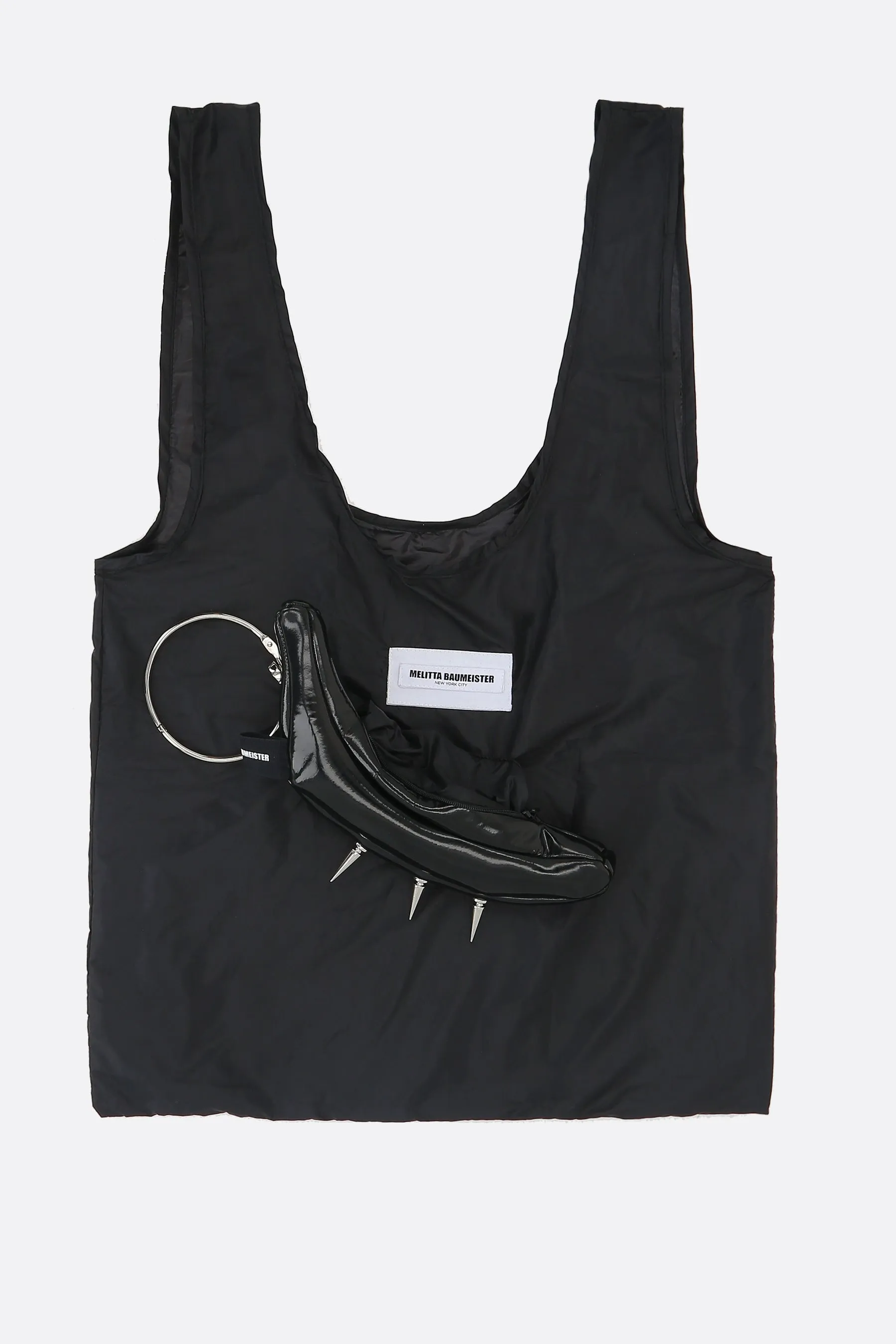 Banana tote bag in vinyl and nylon