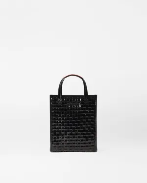 Black Lacquer Micro Woven Box Tote