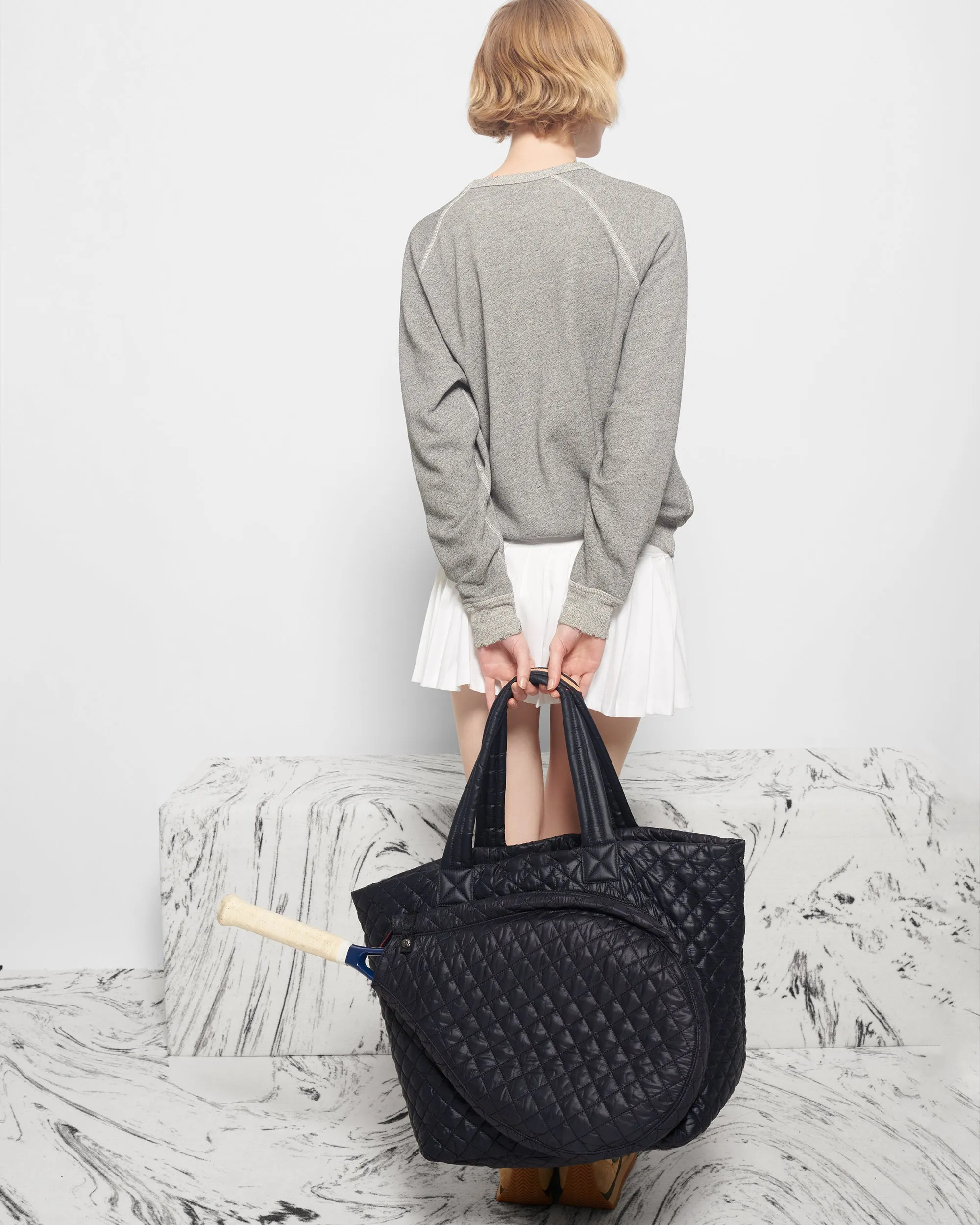 Black Tennis Large Metro Tote Deluxe