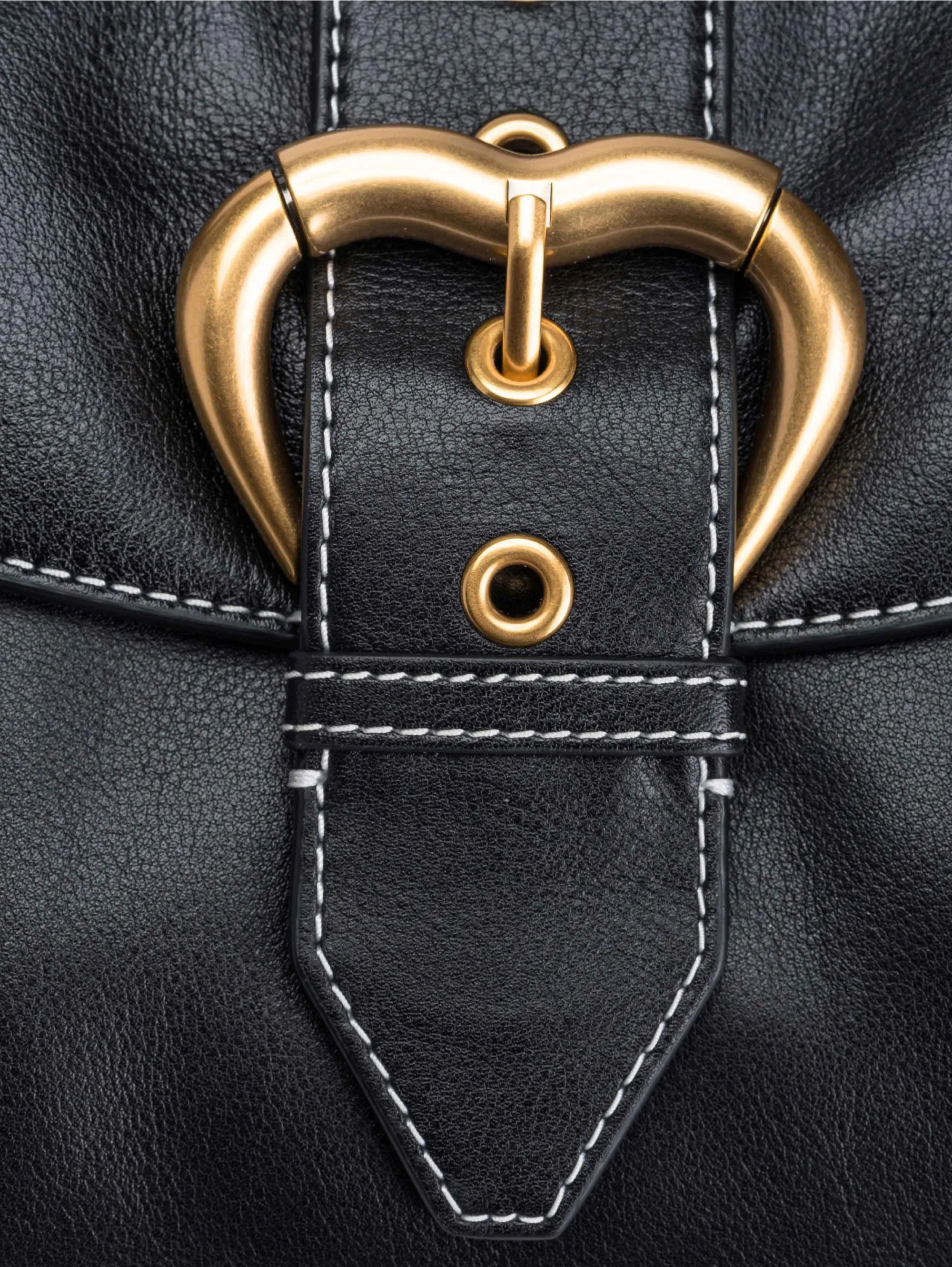 Black/Gold Crystal Leather Bag