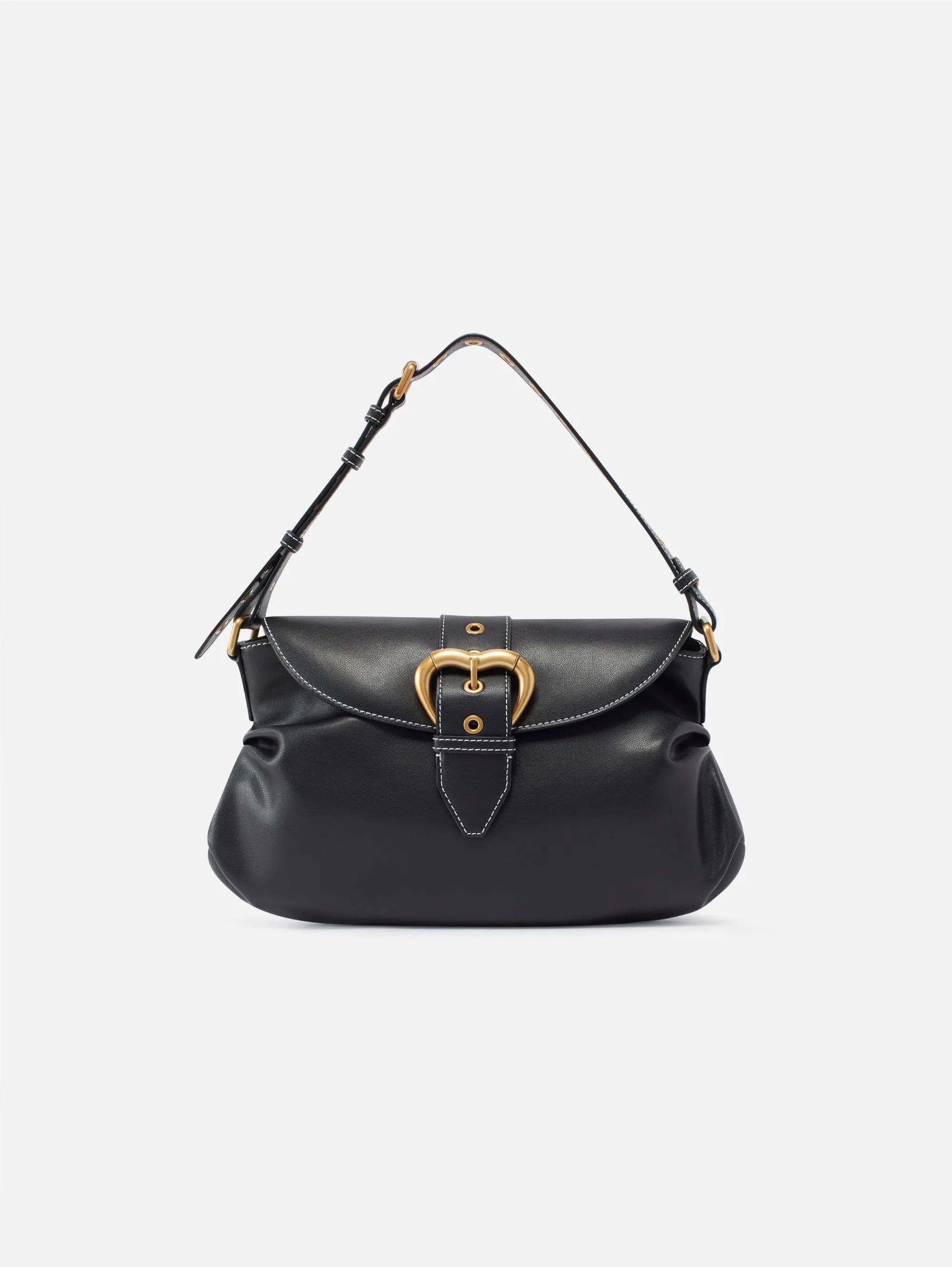 Black/Gold Crystal Leather Bag