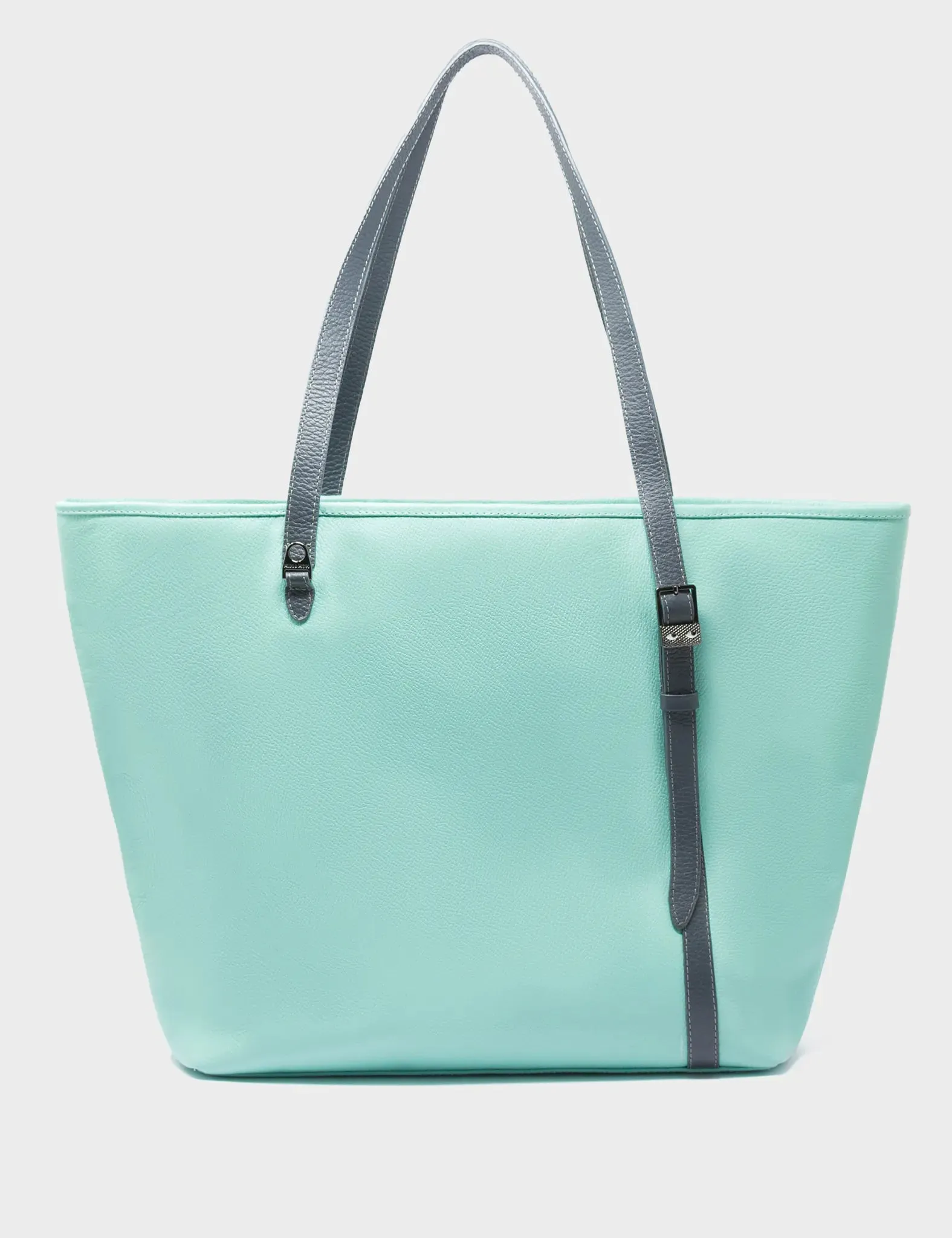Bruno Oceanic Green Leather Tote Bag - Eye Love New York Embroidery