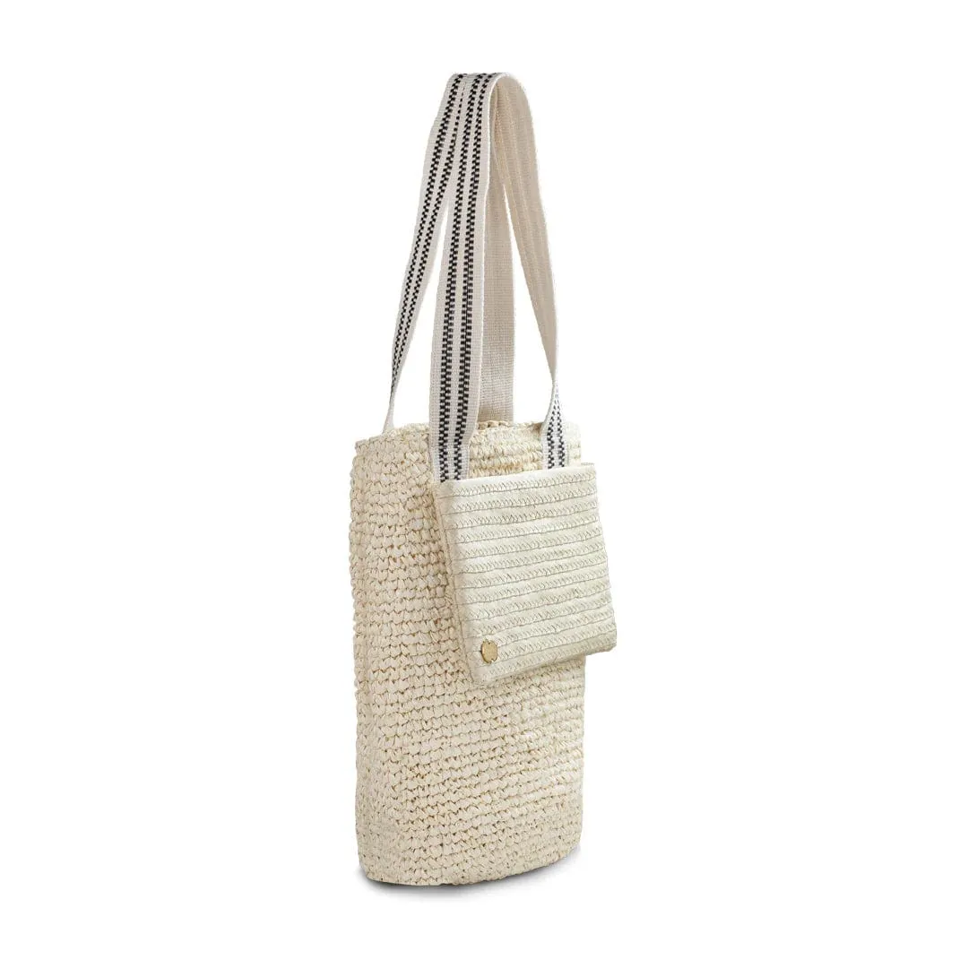 Cemagi Handwoven Raffia Tote Bag | Black & Cream