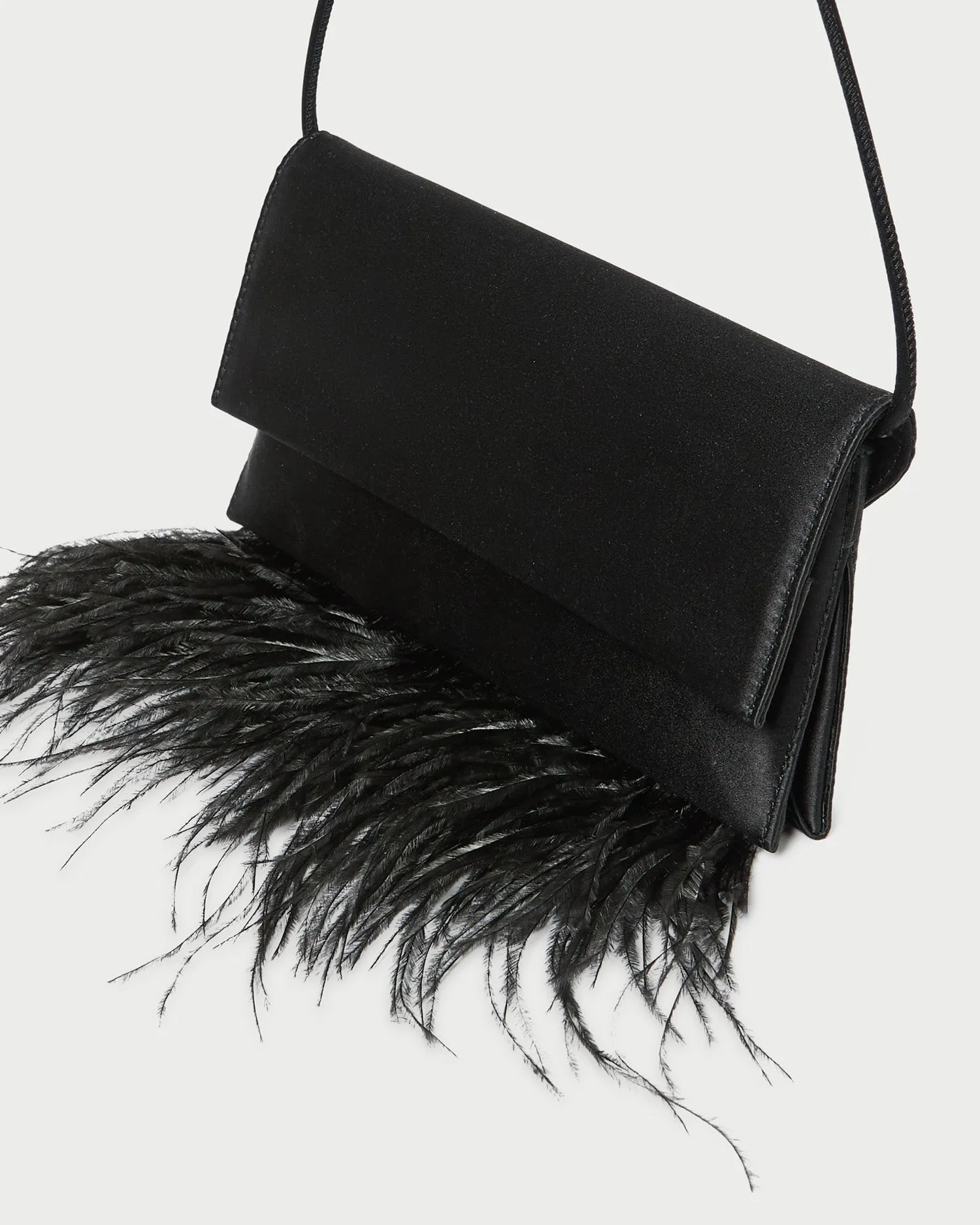 Charlee Black Satin Shoulder Bag