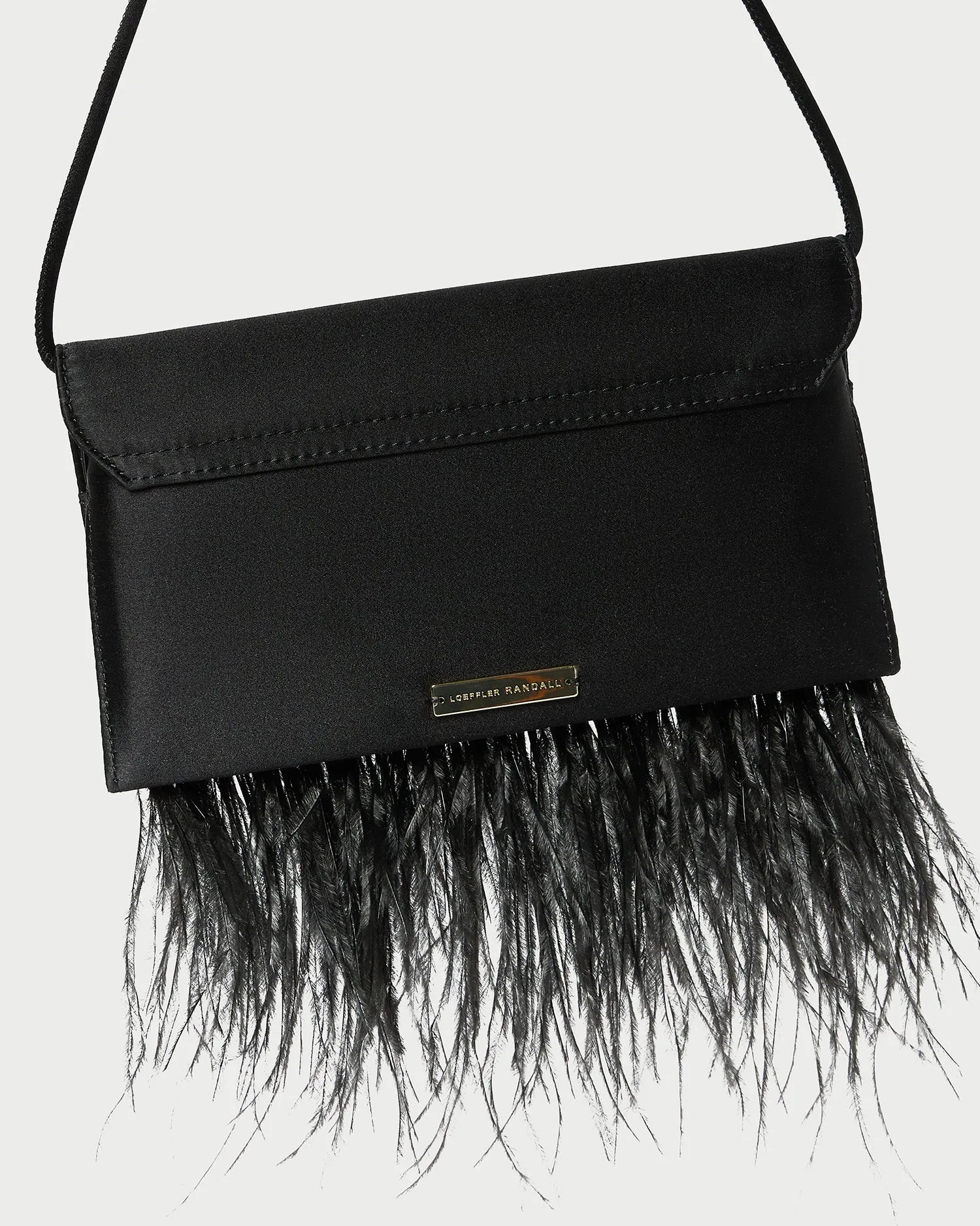 Charlee Black Satin Shoulder Bag