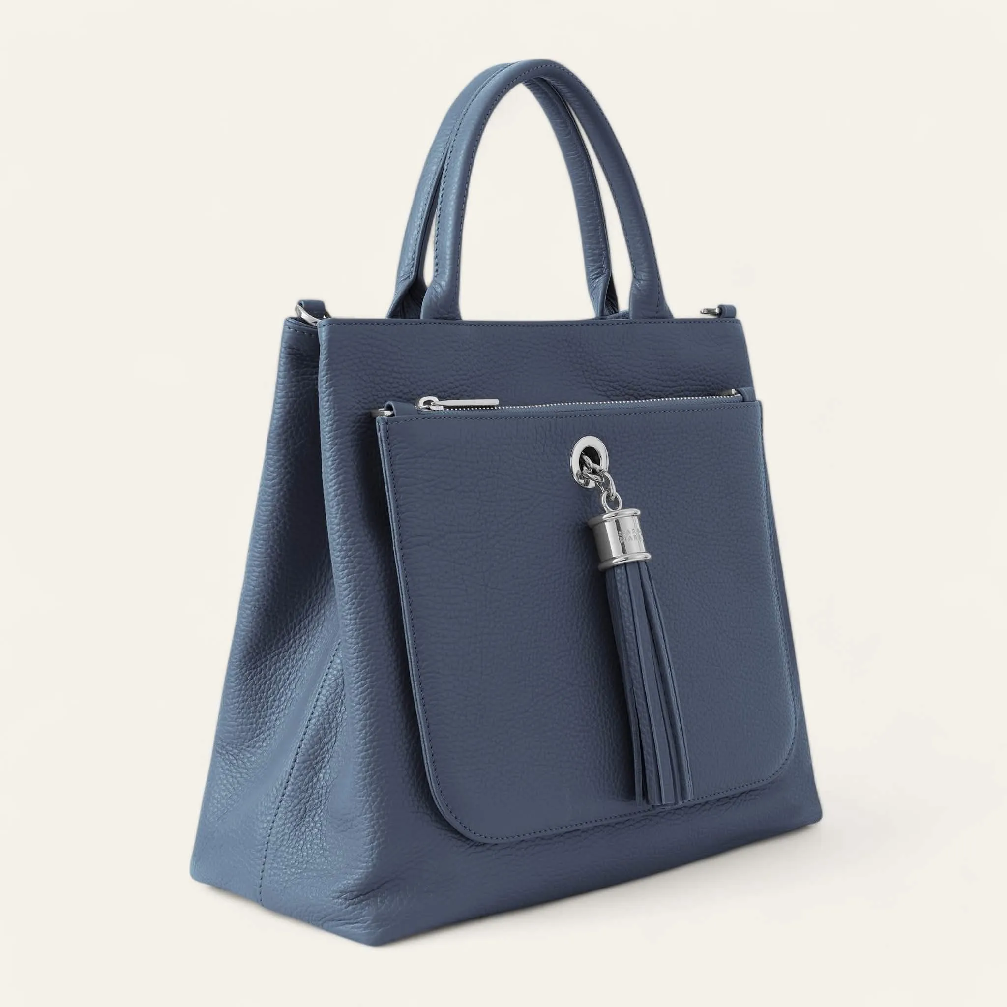 Dahlia Tote | Bluebell with Silver hardware
