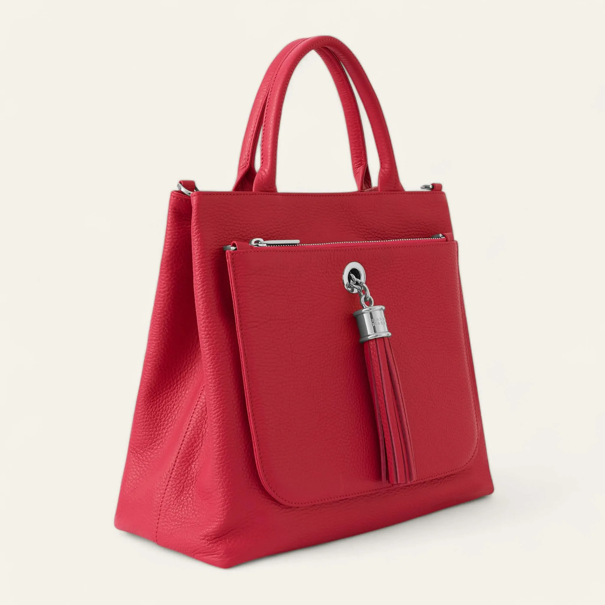 Dahlia Tote | Pillarbox Red with Silver hardware