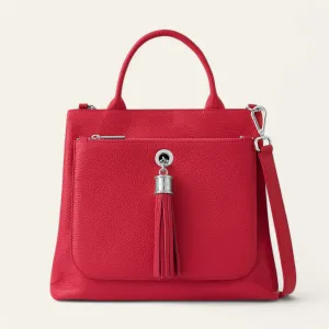 Dahlia Tote | Pillarbox Red with Silver hardware