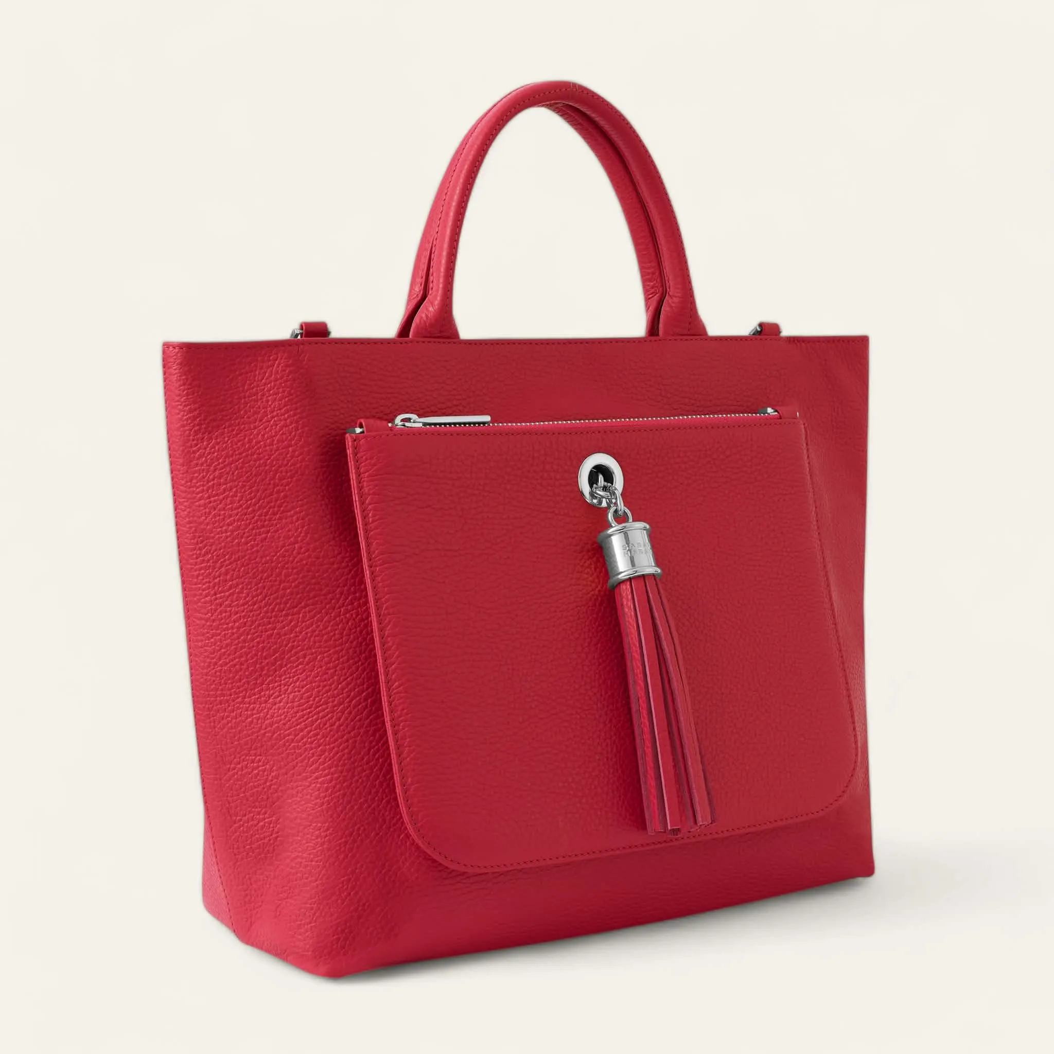 Dahlia Tote | Pillarbox Red with Silver hardware