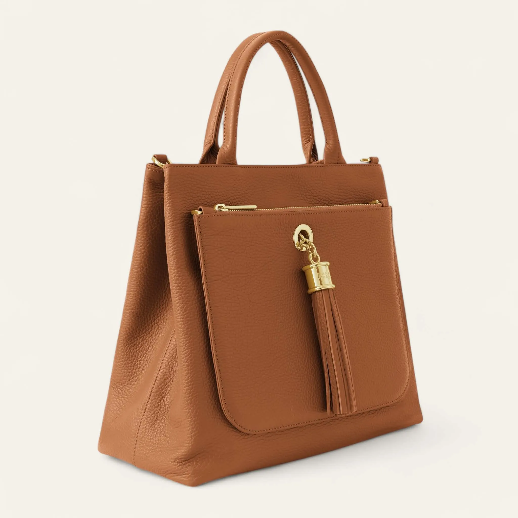 Dahlia Tote | Tan with Gold hardware