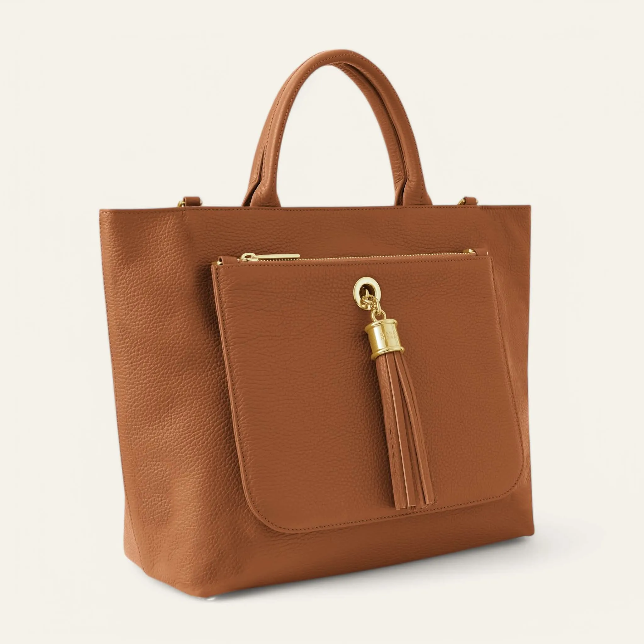 Dahlia Tote | Tan with Gold hardware