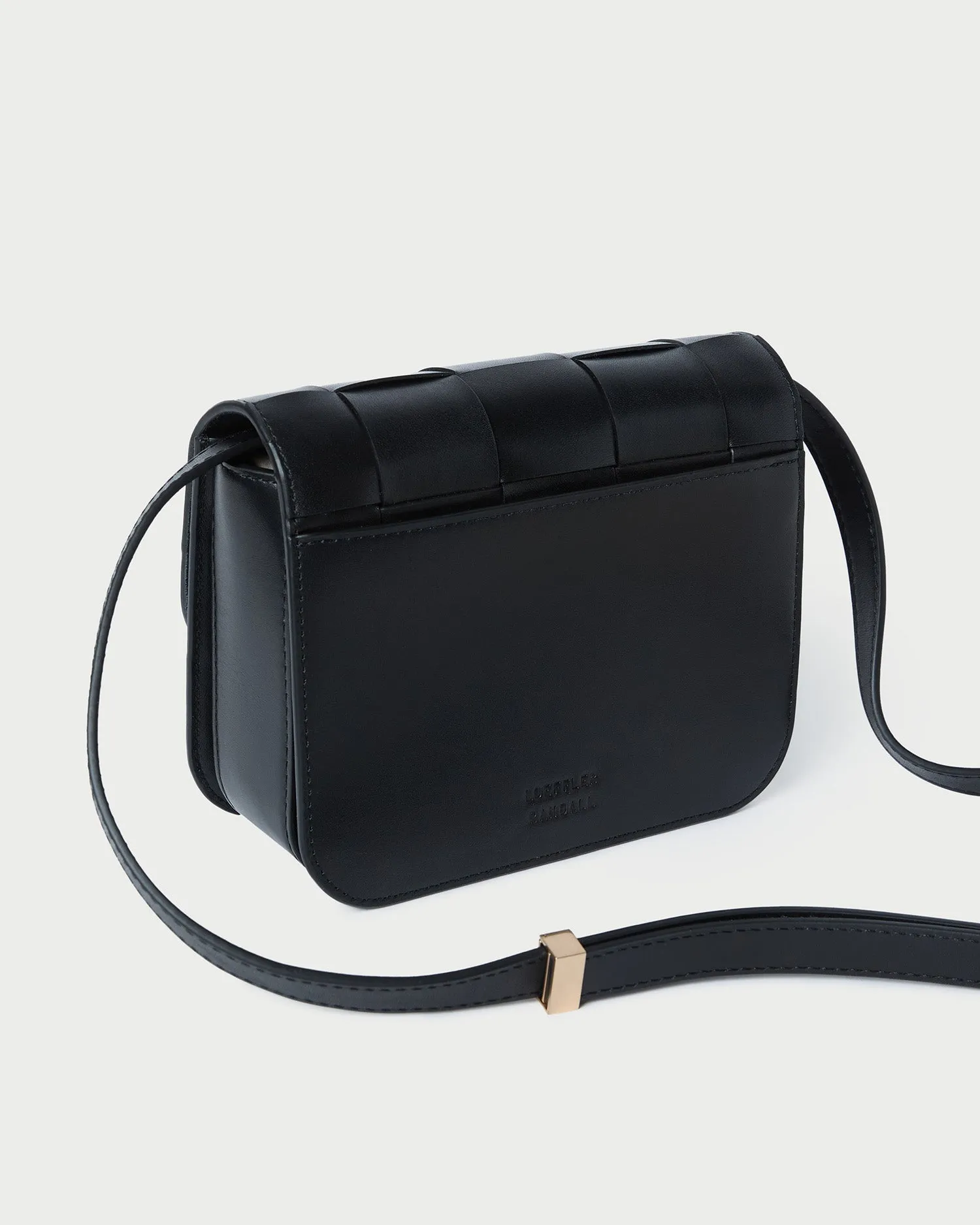 Desi Black Woven Leather Crossbody