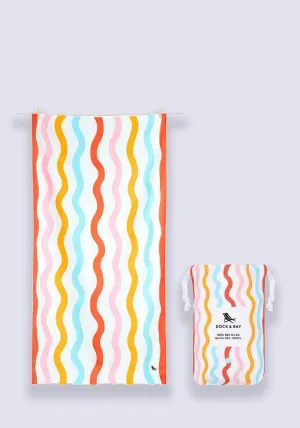 Dock & Bay Kids Beach Towel Squiggle Face - Medium