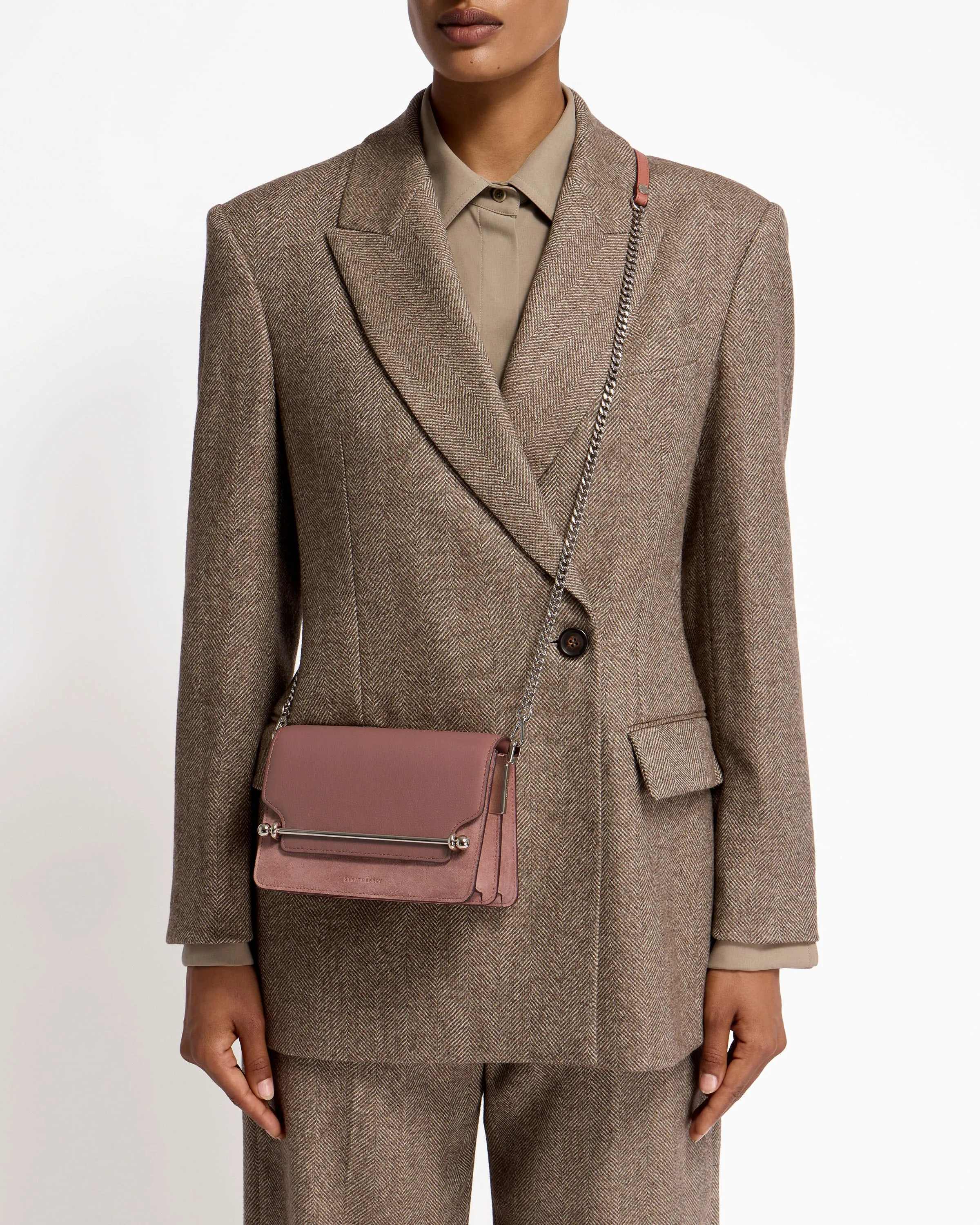 East/West Mini Multi Strap - Sienna/Dusty Pink Suede