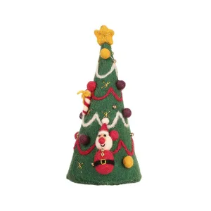 FELT&KNIT FELT XMAS TREE 21CM - SANTA  (57g)