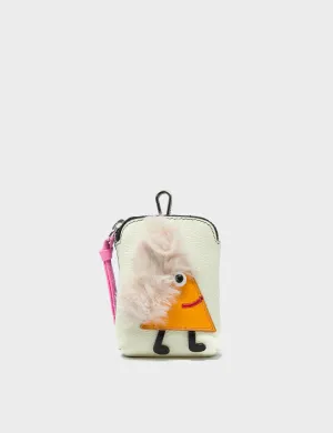 Florence Pouch Charm - Almond Leather Keychain Peaky Keeper Applique