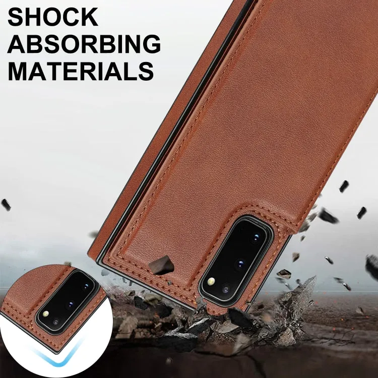 For Samsung Galaxy Note20 Cross-body Square Double Buckle Flip Card Bag TPU PU Case with Card Slots