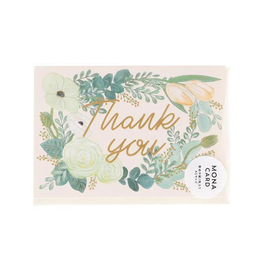 GREETING LIFE Thank You Card Mona Bouquet - Cream  (20g)