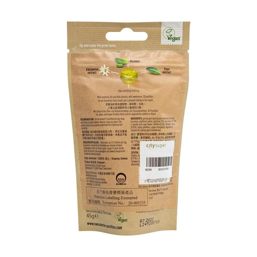GRETHER'S Fresh Breath - Mint & Sage Taste Food Supplement  (45g)