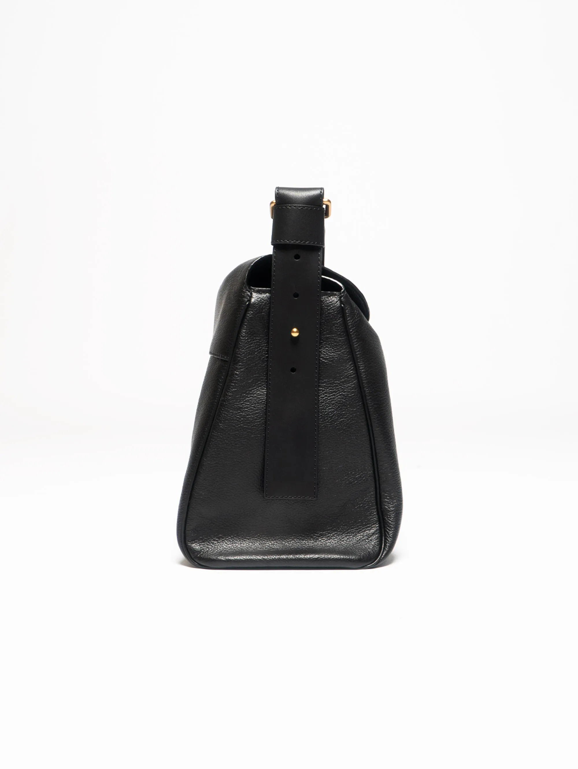 Handbag in Black Tumbled Leather
