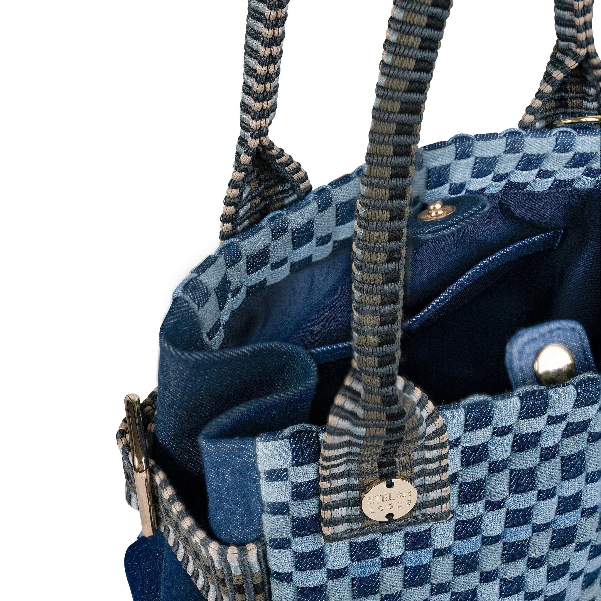 Kaba Mini Denim Vegan Tote Bag | Blue
