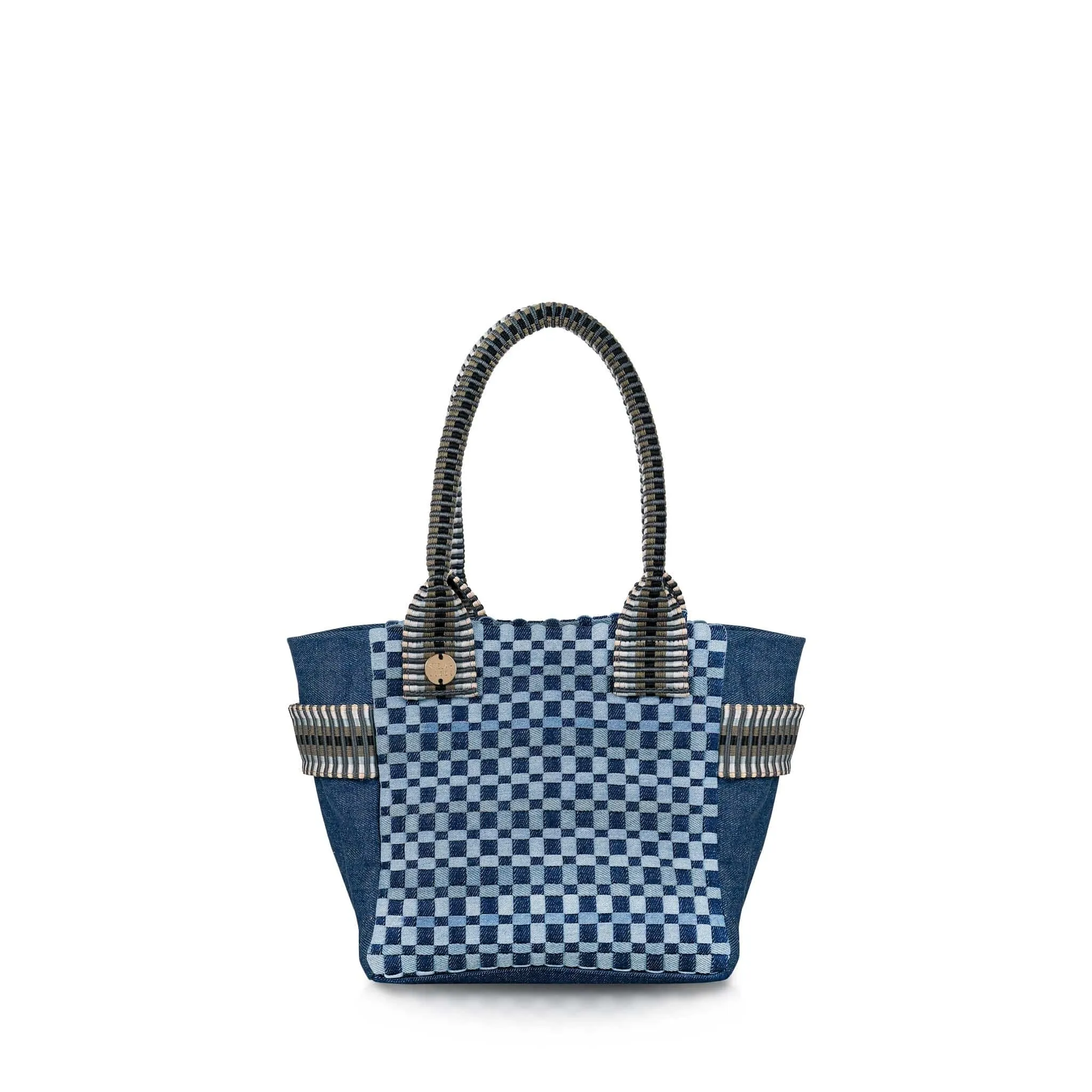 Kaba Mini Denim Vegan Tote Bag | Blue