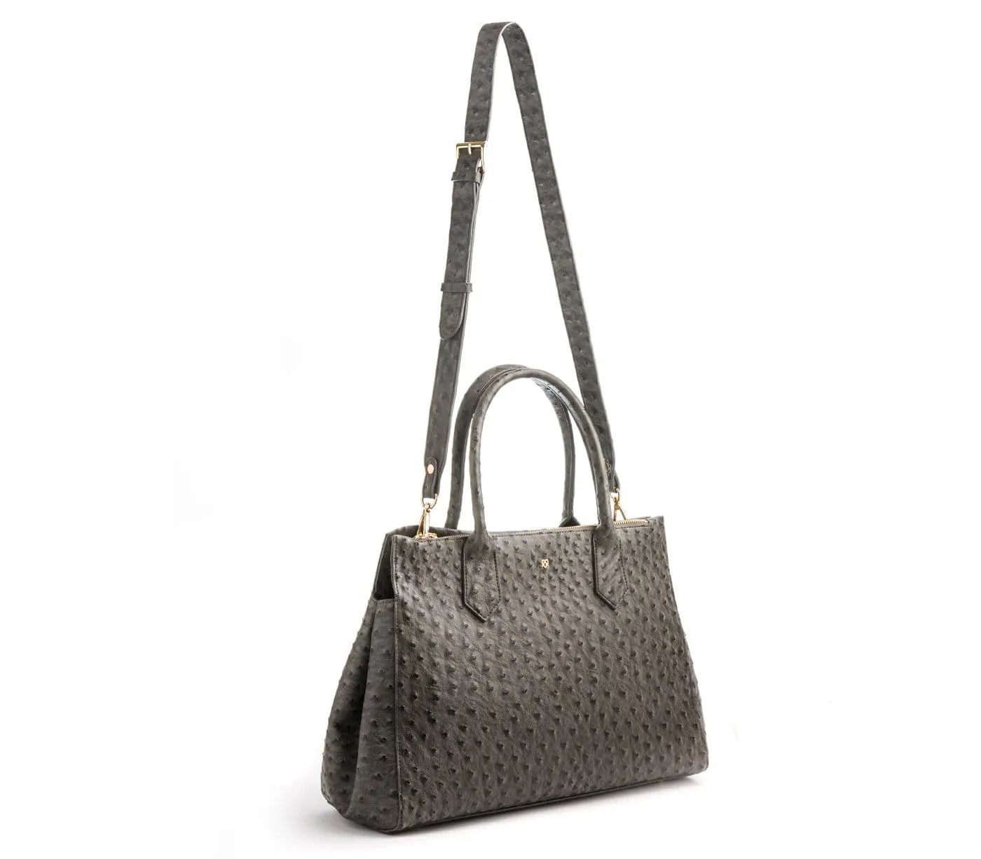 Koko Vegan Embossed Leather Handbag | Dark Grey