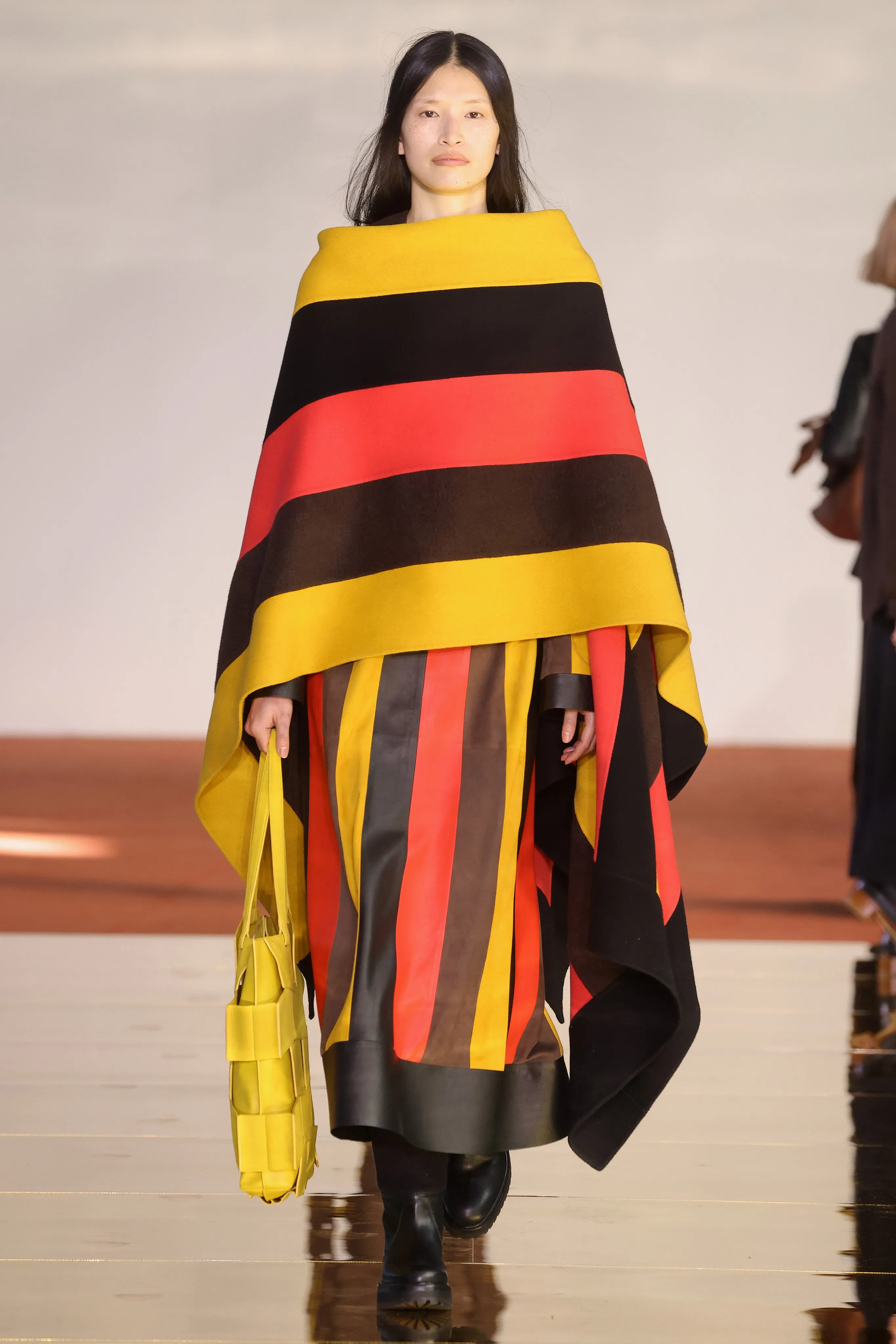 Laquered Tote Bag in Golden Birch Patchwork Suede