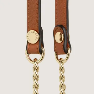 Leather and Chain Strap - Chestnut