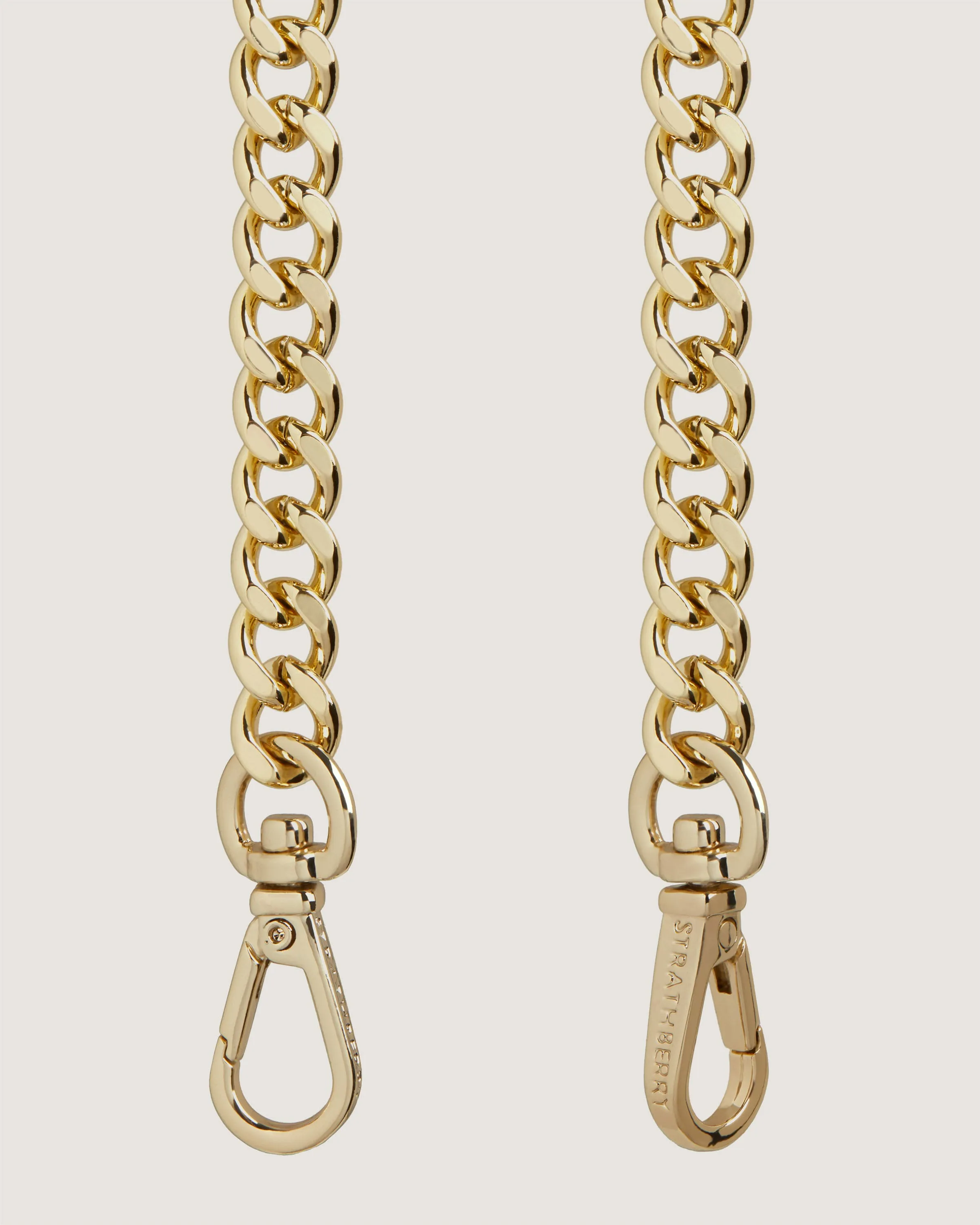 Leather and Chain Strap - Chestnut