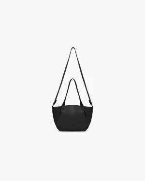 Leather Pleat Mini Tote - Jet Black