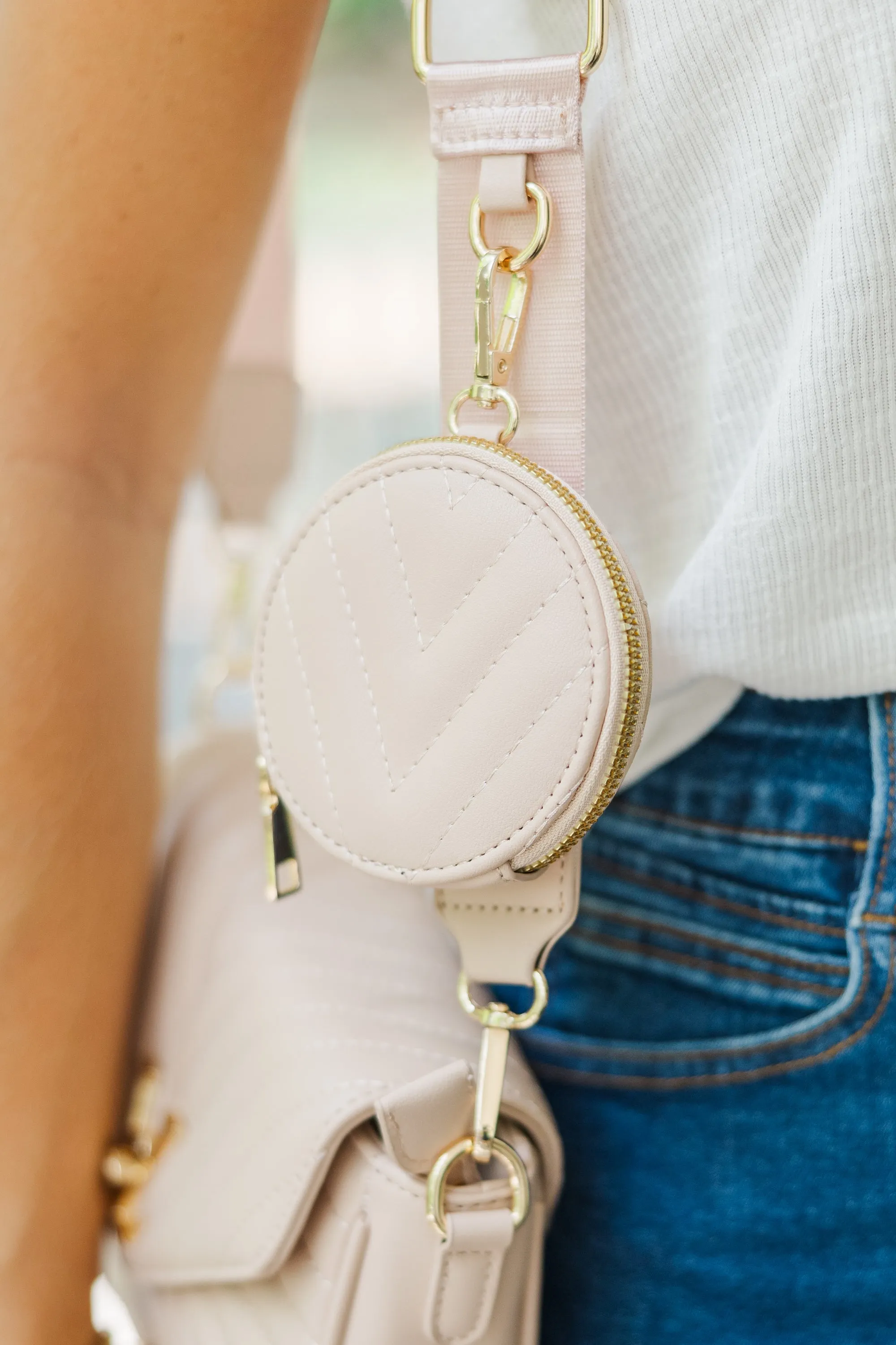Listen To Your Heart Nude Crossbody Purse