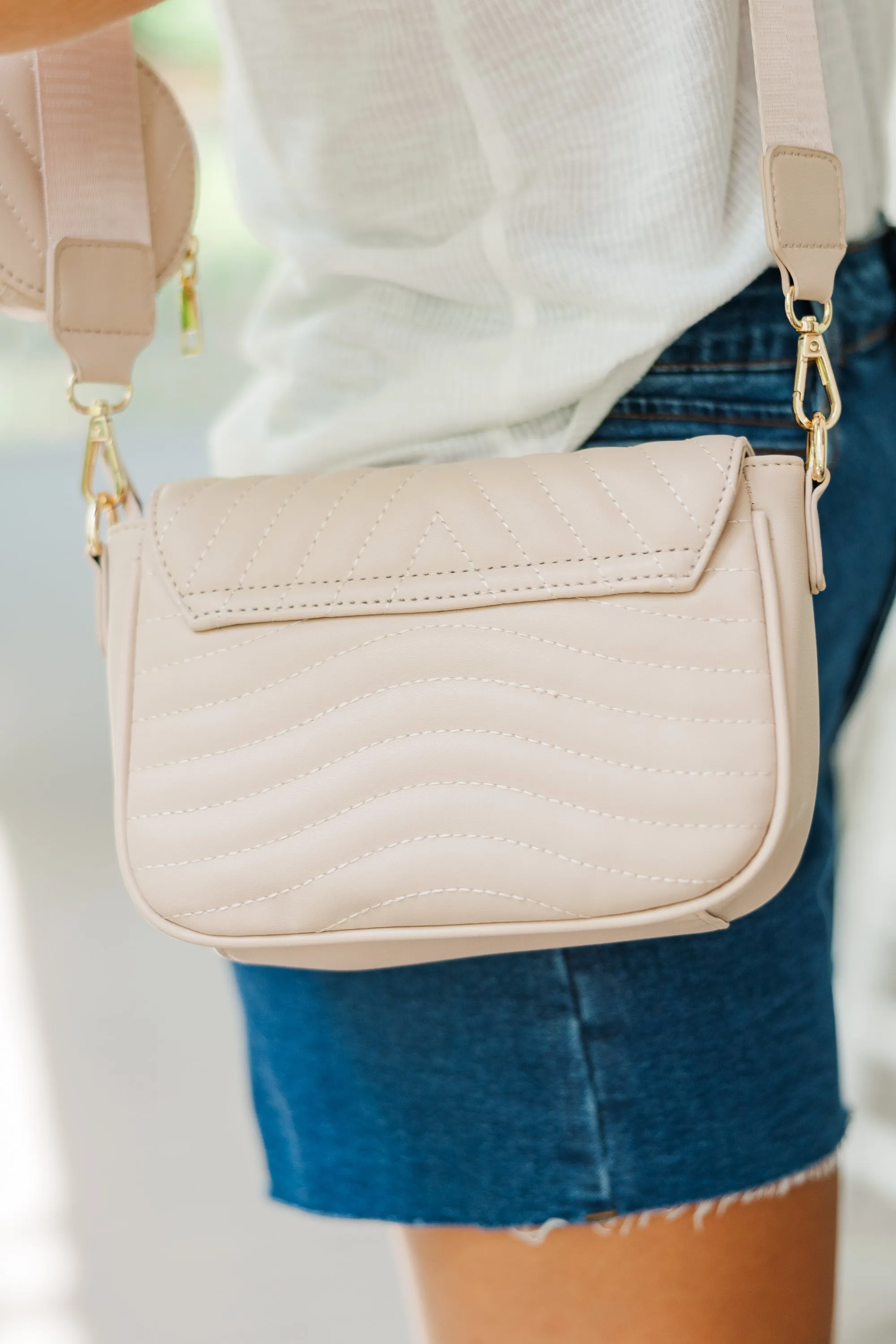 Listen To Your Heart Nude Crossbody Purse
